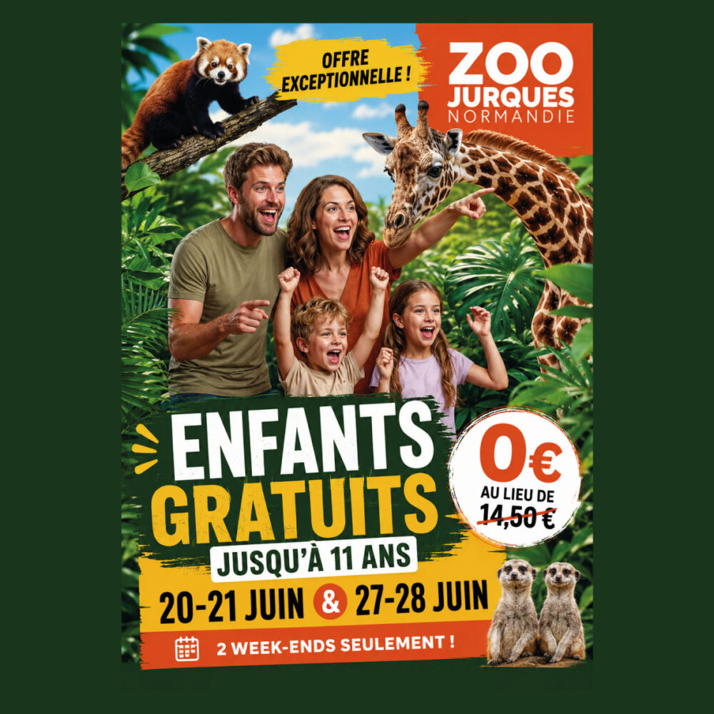Vignette Les enfants visitent le Zoo de Jurques gratuitement les 20, 21, 27 et 28 juin 2026 !