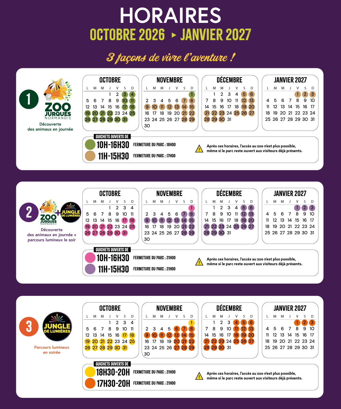 Information ouverture du zoo